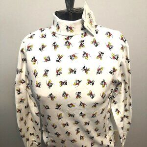 Vintage 1993 Disney Mickey Mouse  Mickey All Over Turtle Neck NWT